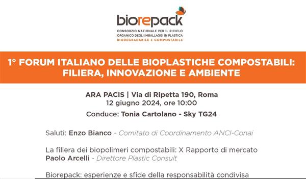 Il 12 giugno a Roma il 1° Forum italiano delle bioplastiche compostabili